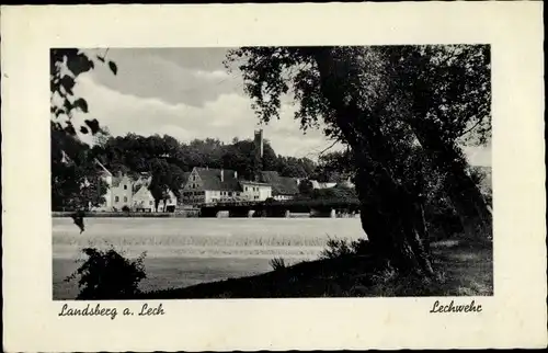 Ak Landsberg am Lech Oberbayern, Lechwehr