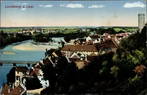 Ak Landsberg am Lech Oberbayern, Panorama