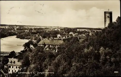 Ak Landsberg am Lech Oberbayern, Ortsansicht, Jungfernsprung
