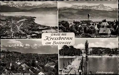 Ak Kressbronn am Bodensee, Panorama, Österreichische Alpen, Schweizer Alpen, Sonnenhof