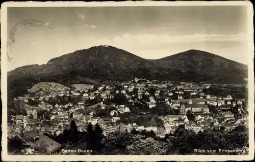 Ak Baden Baden am Schwarzwald, Blick vom Friesenberg