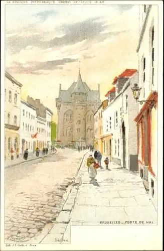 Künstler Litho Ranot, F., Brüssel Brüssel, Porte de Hal