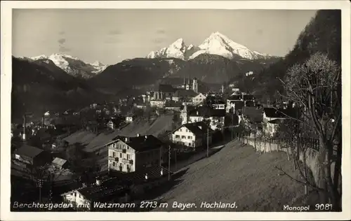 Ak Berchtesgaden in Oberbayern, Ortsansicht, Watzmann