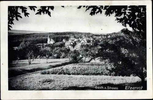 Ak Etzenrot Waldbronn im Albtal im Schwarzwald, Ortsansicht, Gasthof zum Strauss