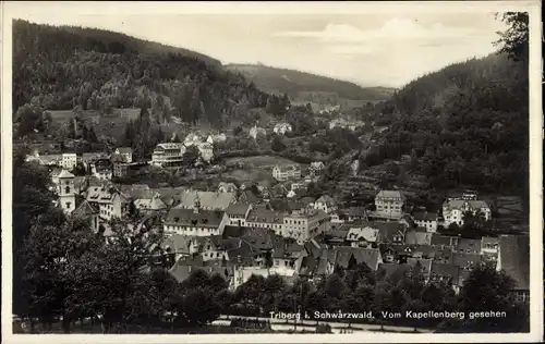 Ak Triberg im Schwarzwald, Blick vom Kapellenberg gesehen