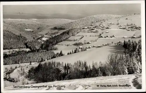 Ak Sachsenberg Georgenthal Klingenthal im Vogtland, Steindöbra, Aschberg, Friedenshöhe, Winter