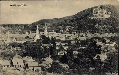 Ak Wernigerode im Harz, Ortsansicht, Schloss