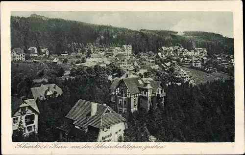 Ak Schierke Wernigerode im Harz, Blick von den Schnarcherklippen