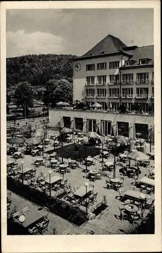 Ak Oberschlema Bad Schlema im Erzgebirge Sachsen, Terrasse, Kurhotel