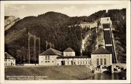 Ak Walchensee Kochel am See, Walchenseekraftwerk, Totalansicht
