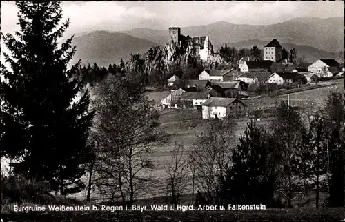 Ak Weißenstein Regen im Bayerischen Wald, Ruine Weißenstein. Arber, Falkenstein