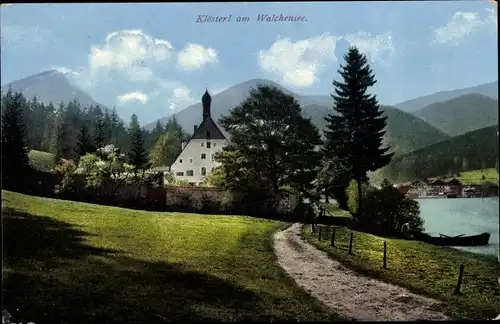 Ak Walchensee Kochel am See in Oberbayern, Klösterl Walchensee