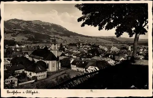 Ak Sonthofen im Oberallgäu Schwaben, Kirche, Panorama