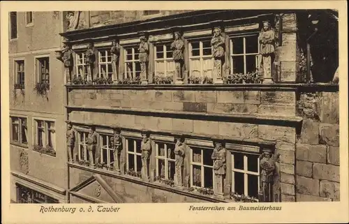 Ak Rothenburg ob der Tauber Mittelfranken, Fensterreihen am Baumeisterhaus