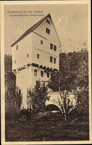 Ak Rothenburg ob der Tauber Mittelfranken, Topplerschlösschen, Kaiserstuhl