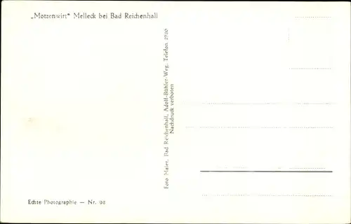 Ak Melleck Schneizlreuth Berchtesgadener Land, Motzenwirt