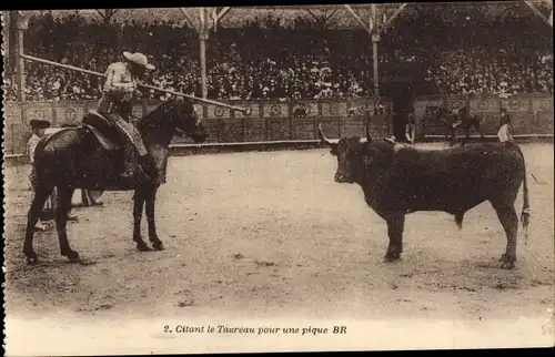 Ak Corrida de Toros, Den Stier als Spaten zitierend