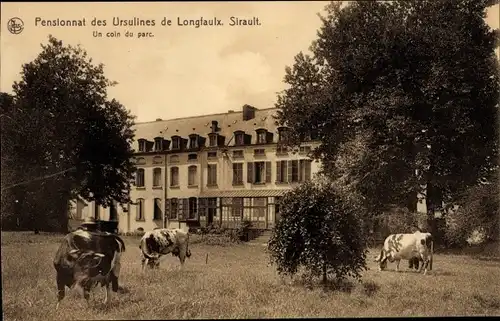 Ak Sirault Saint Ghislain Wallonien Hennegau, Pensionnat des Ursulines de Longfaulx, Parc