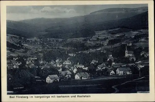 Ak Świeradów Zdrój Bad Flinsberg Schlesien, Iserkamm, Hochstein, Gesamtansicht