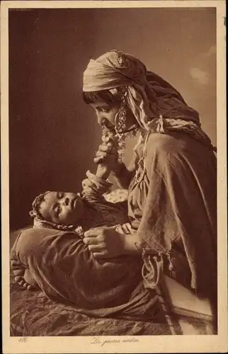 Ak Araberin mit ihrem Kind, Baby, Maghreb
