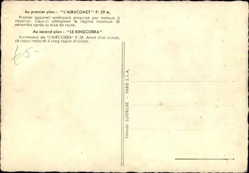 Ak L'Airacomet P 59 A et le Kingcobra, Amerikanische Kampfflugzeuge in der Luft