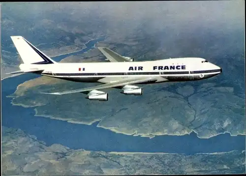 Ak Französisches Passagierflugzeug der Air France, Boeing 747