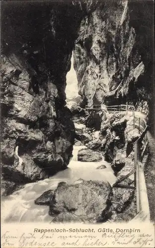 Ak Gütle Dornbirn in Vorarlberg, Rappenloch-Schlucht