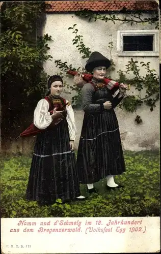 Ak Au im Bregenzerwald Vorarlberg, Namm und d'Schmelg im 18 Jahrhundert