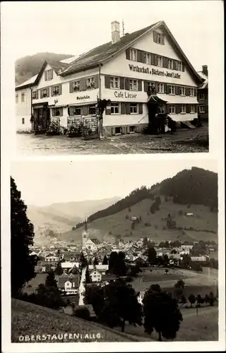 Ak Oberstaufen im Allgäu, Café Lasser, Panorama