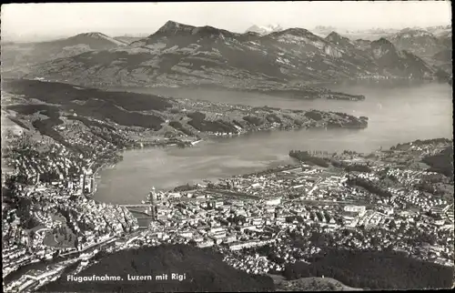 Ak Luzern Stadt Schweiz, Gesamtansicht, Rigi, Fliegeraufnahme