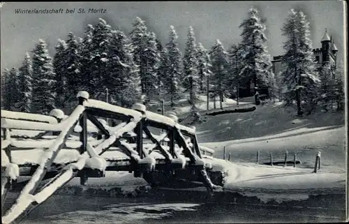 Ak Sankt Moritz Kanton Graubünden, Winterlandschaft