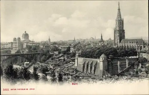 Ak Bern Stadt Schweiz, Teilansicht mit Kirche