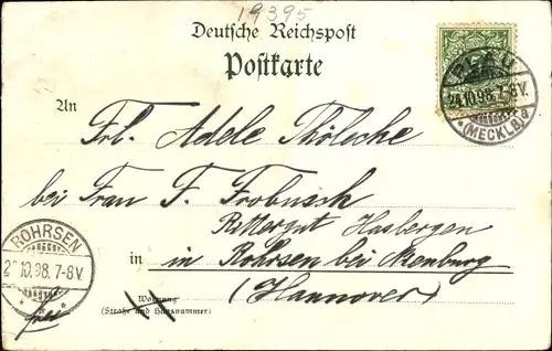 Litho Plau in Mecklenburg, Logierhaus auf dem Klüschenberg, die Elde