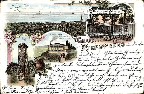 Litho Ostseebad Ahlbeck Heringsdorf auf Usedom, Zirowberg, Restaurant Vollert