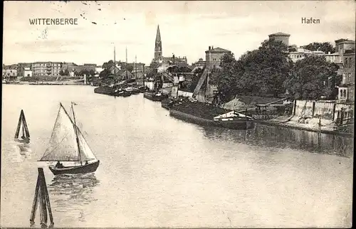 Ak Wittenberge an der Elbe Prignitz, Hafen