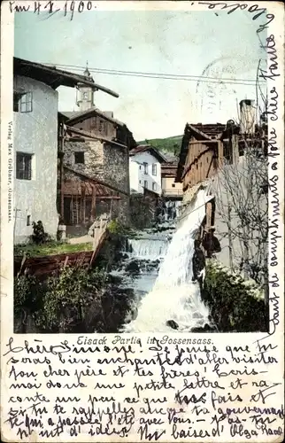 Ak Gossensaß Brenner Brennero Südtirol, Eisack Partie