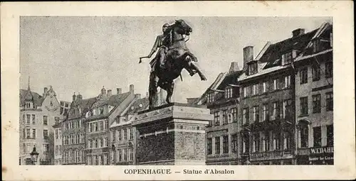 Ak Kjøbenhavn København Kopenhagen Dänemark, Statue von Absalom