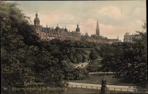 Ak Kjøbenhavn København Kopenhagen Dänemark, Aborreparken und Ny Rosenborg