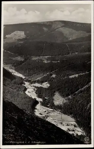 Ak Pec pod Sněžkou Petzer Riesengebirge Reg Königgratz, Riesengrund v. d. Schneekoppe