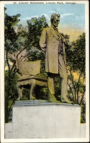 Ak Chicago Illinois USA, Lincoln Monument im Lincoln Park