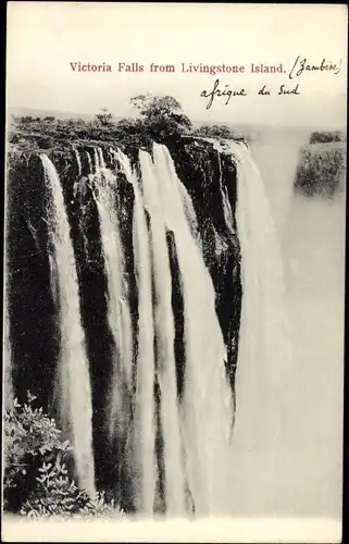 Ak Simbabwe, Victoriafälle von Livingstone Island