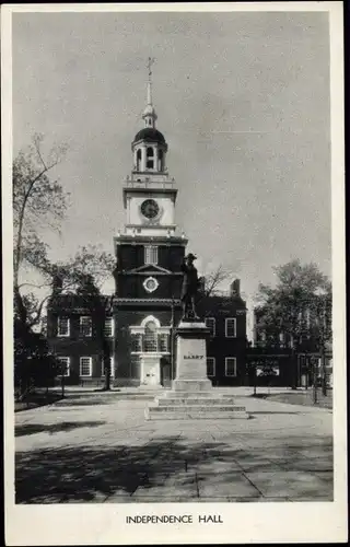 Ak Philadelphia Pennsylvania USA, Independence Hall, Denkmal