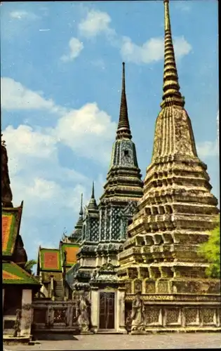 Ak Bangkok Thailand, Wat Pho Tempel