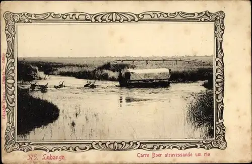 Ak Lubango Angola, Carro Boer atravessando um rio
