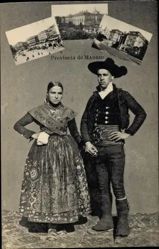 Ak Madrid Spanien, Liebespaar in spanischer Tracht