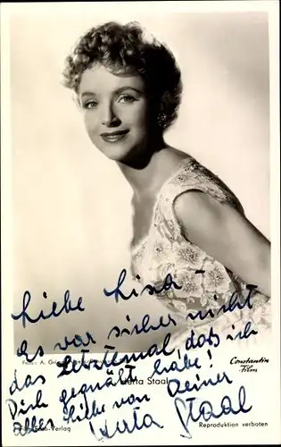Ak Schauspielerin Herta Staal, Portrait, Constantin Film, Autogramm