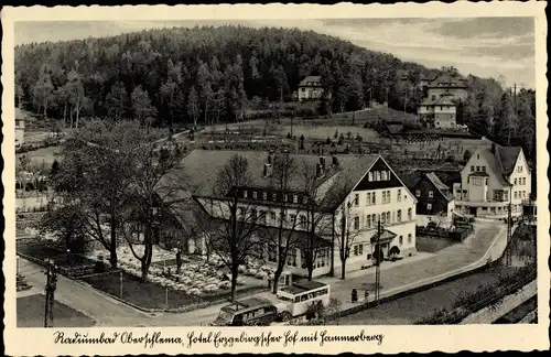 Ak Oberschlema Bad Schlema im Erzgebirge, Hotel Erzgebirischer Hof mit Hammerberg, Autobus