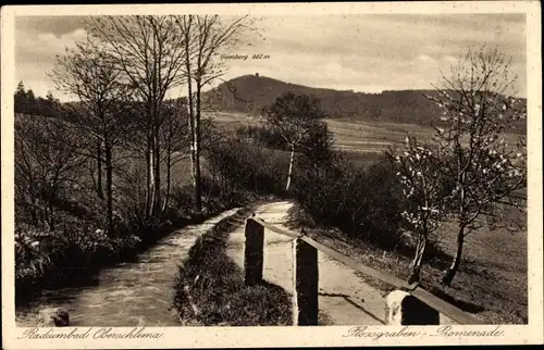 Ak Oberschlema Bad Schlema im Erzgebirge, Flossgraben Promenade