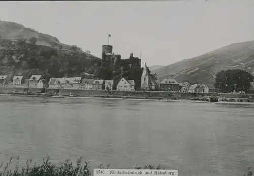 Ak Niederheimbach am Rhein, Heimburg, Totalansicht