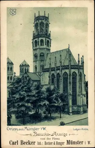 Litho Münster in Westfalen, Ludgeri Kirche
